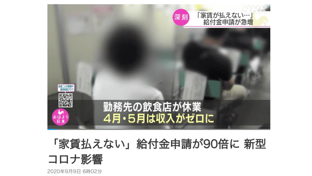 コロナの影響で家賃が払えない人